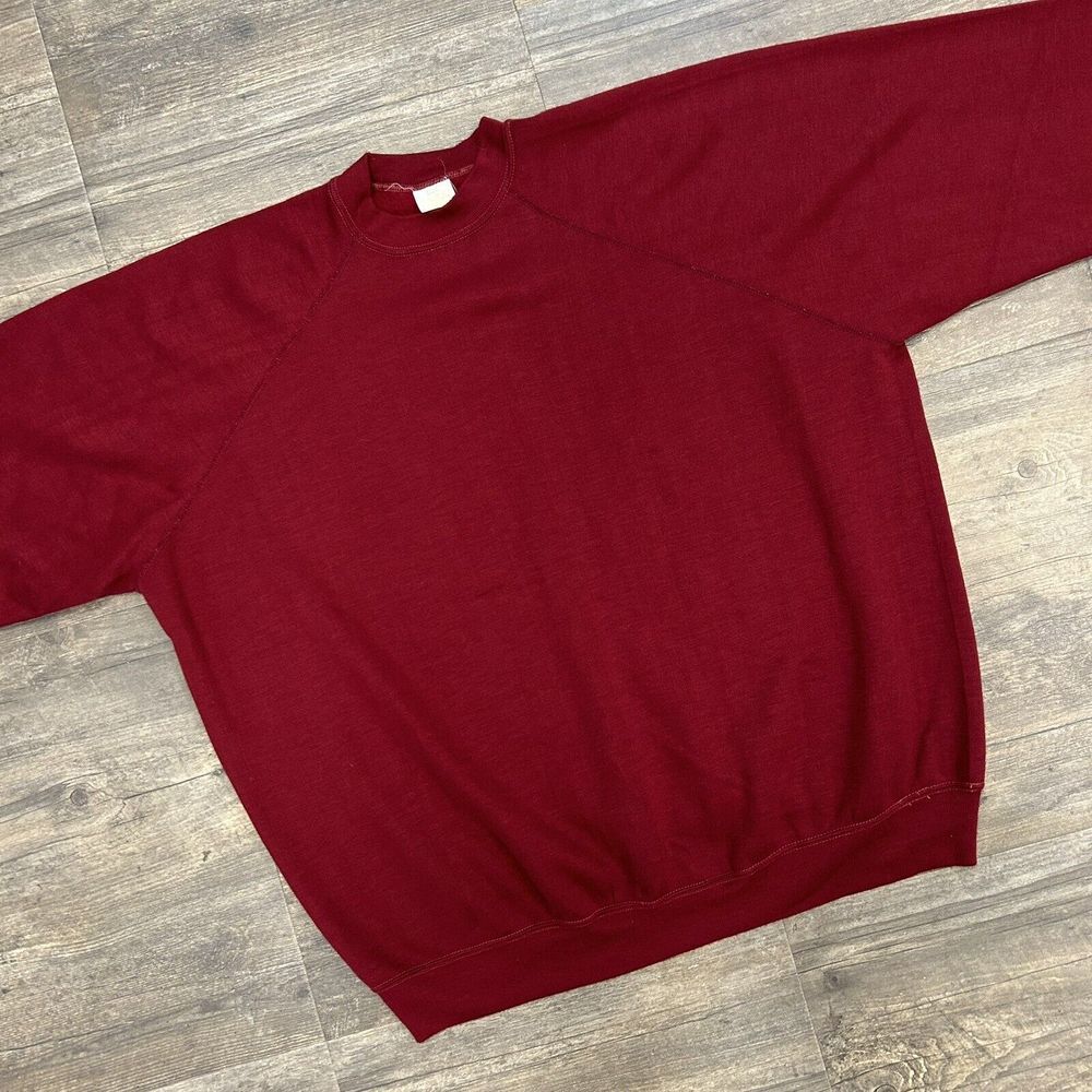 Vintage SEARS 70's 80's Crewneck Sweatshirt BLANK‎ RAGLAN Stout XXXXL (291)